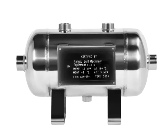 ASME-BW005AG09: 5L Horizontal Stainless Steel Air Receiver Tank ASME UM