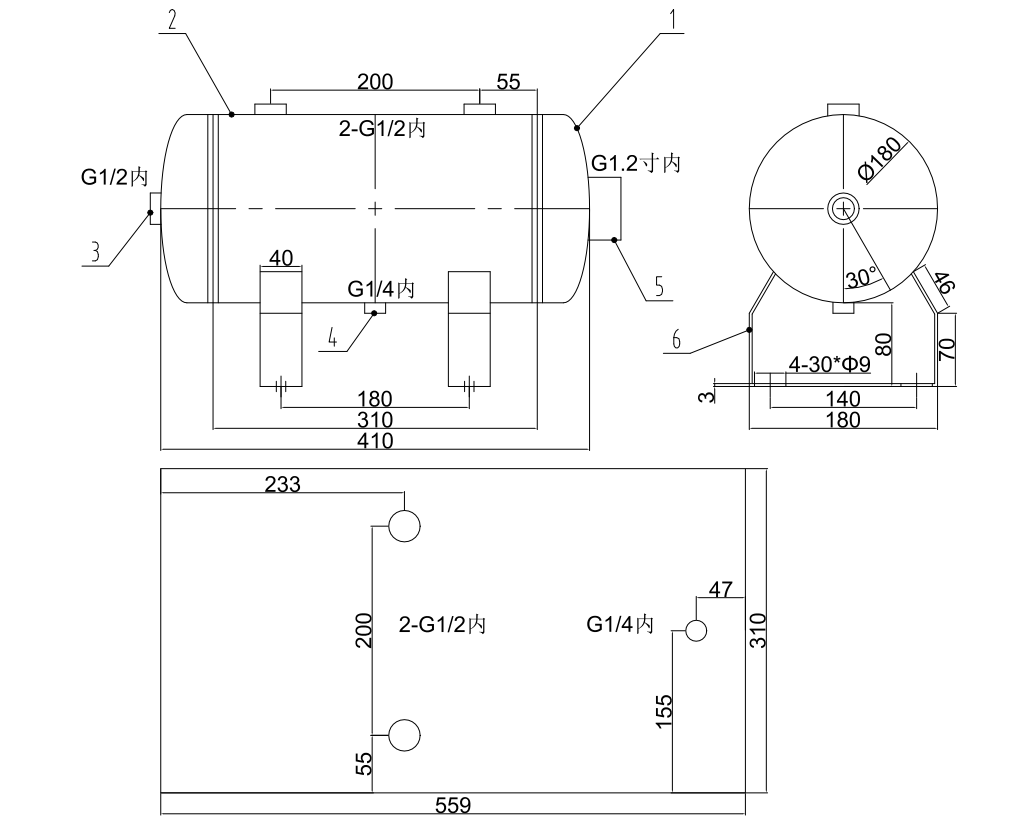 10l-portable-air-tank-with-7ports-high-bracket-immediate-shipment-specification-2