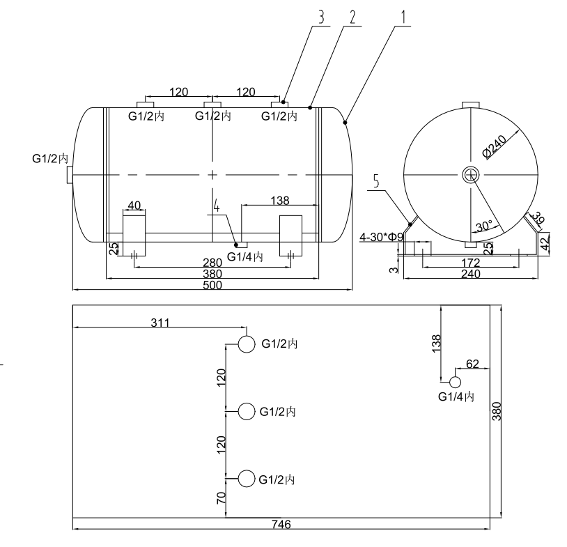 24l-air-storage-tank-at-12-bar-horizontal-pressure-tank-specification-2