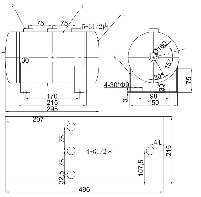 5l-thickened-carbon-steel-air-storage-tank-in-stock-specification-2