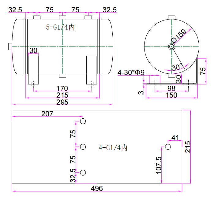 5l-compact-carbon-steel-air-receiver-tank-12-bar-pressure-vessel-specification-2