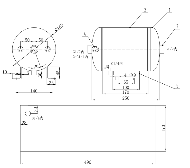5l-gray-air-storage-tank-with-4-side-ports-12-bar-pressure-vessel-specification-2