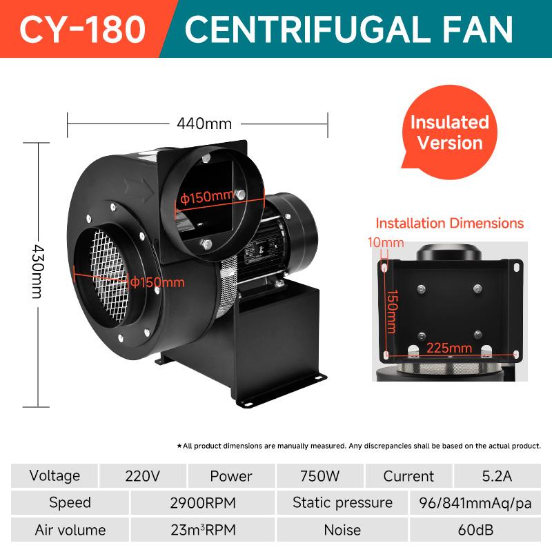 cy-180-centrifugal-fan-750w-220v-380v-standard-insulated-version-150mm-ports-specification-2