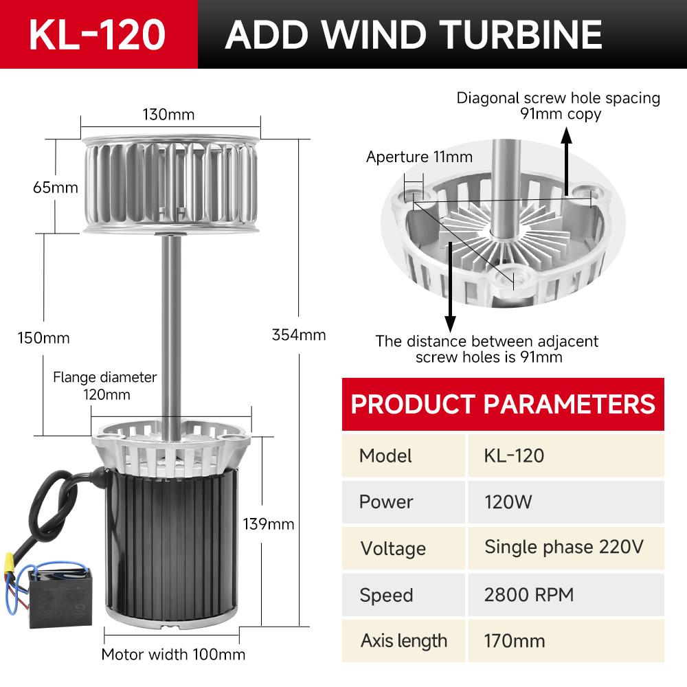 kl-120-long-shaft-high-temperature-motor-120w-2800rpm-single-three-phase-optional-wind-turbine-specification-2