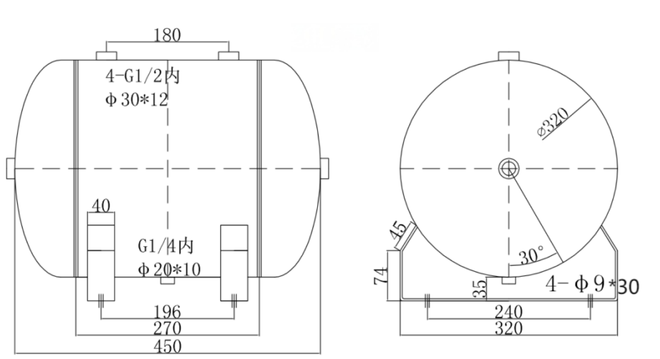 30l-horizontal-304-stainless-steel-air-receiver-tank-matte-finish-12.5-bar-specification-2