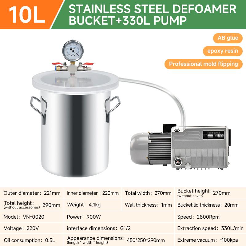10l-stainless-steel-defoamer-bucket-with-thickened-transparent-cover-specification-2