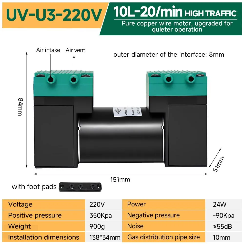UV U3 Dual-Head Diaphragm Pump