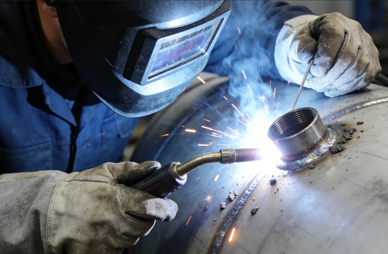 Air Tank Argon Arc Welding, TIG Welding On Air Storage Tanks