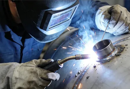 Air Tank Argon Arc Welding, TIG Welding On Air Storage Tanks